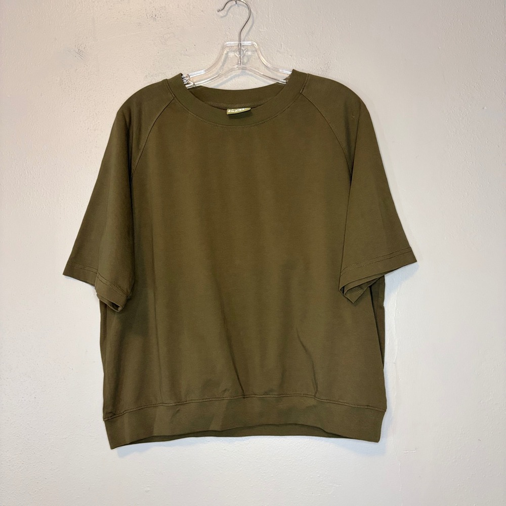 Liquid Lagoon Olive Green Short Sleeve Sweatshirt Jacob Robillard Cotton Small